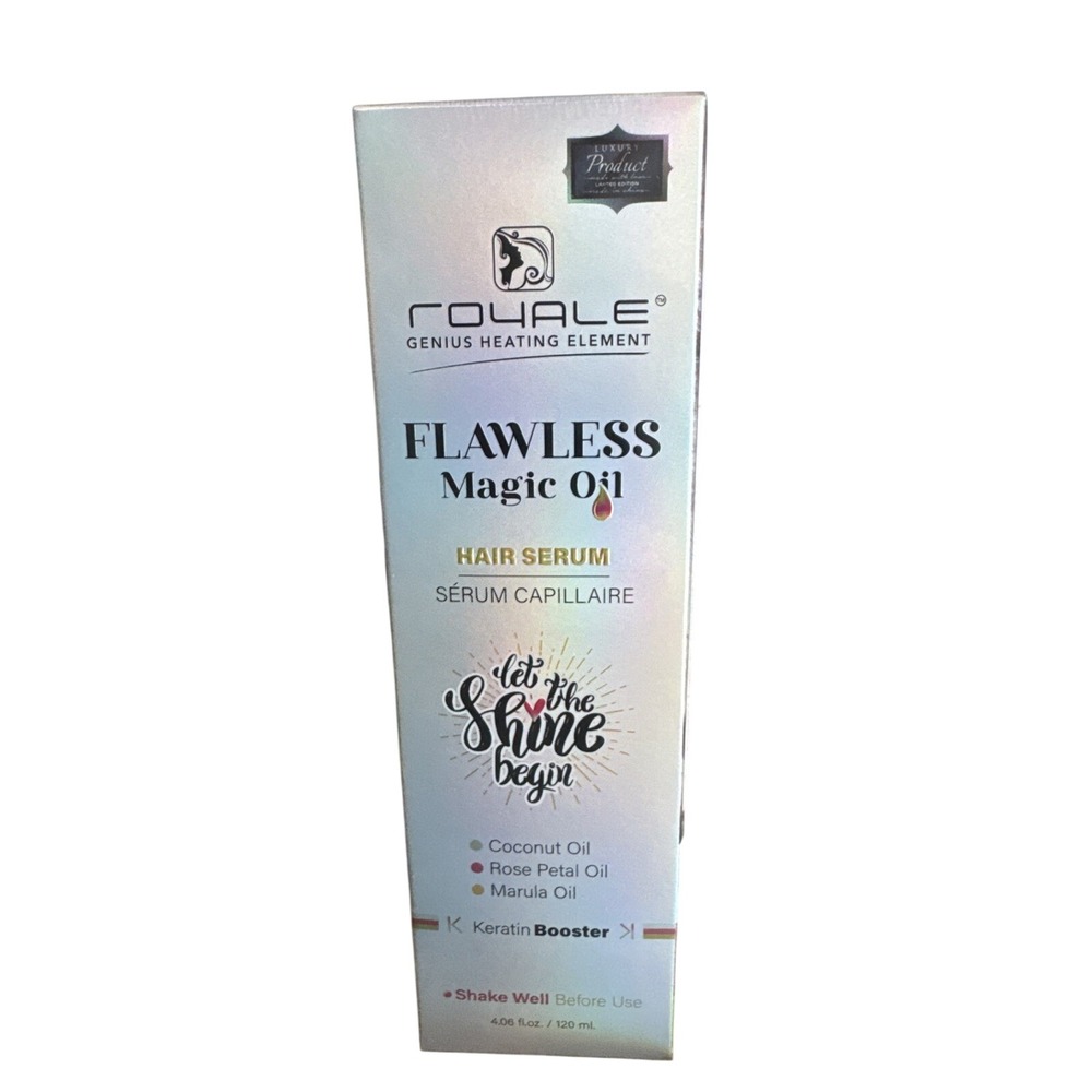 Royale Flawless Magic Oil Hair Serum Keratin Booster Coconut Rose Marula 4.06oz